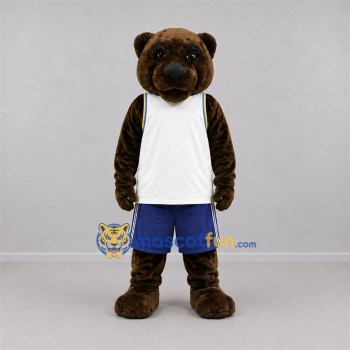 Custom Brown and White Bear Mascot Costume Adult Full Body Suit for Sports Events