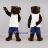 Custom Brown and White Bear Mascot Costume Adult Full Body Suit for Sports Events Custom Brown and White Bear Mascot Costume Adult Full Body Suit for Sports Events
