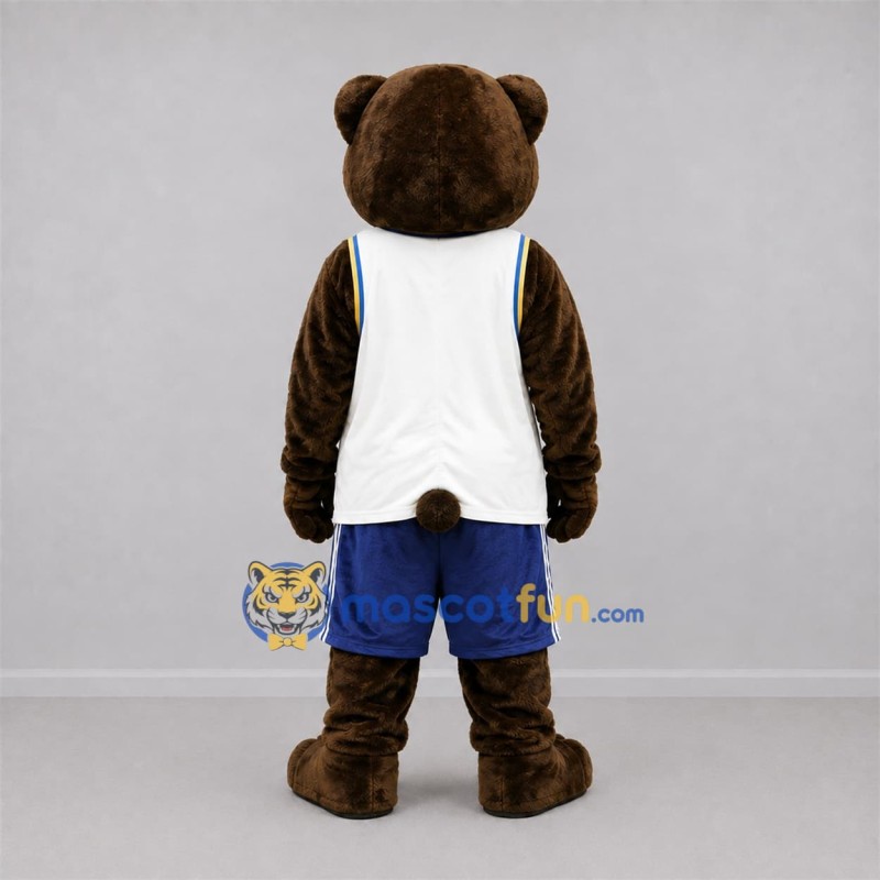 Custom Brown and White Bear Mascot Costume Adult Full Body Suit for Sports Events Custom Brown and White Bear Mascot Costume Adult Full Body Suit for Sports Events