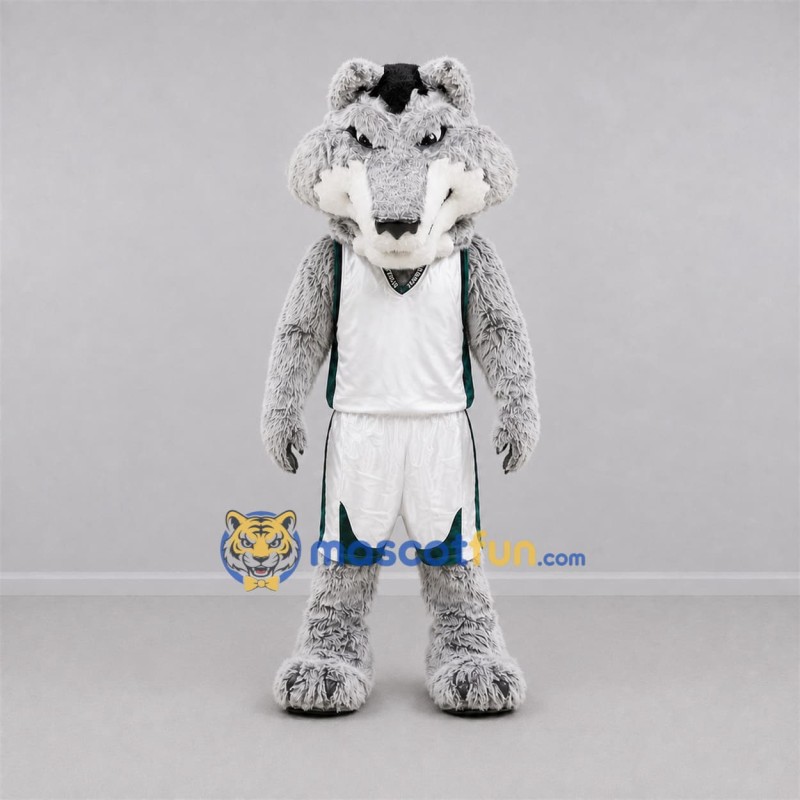 Custom Gray and White Wolf Mascot Costume Adult Full Body Suit for Sports Events Custom Gray and White Wolf Mascot Costume Adult Full Body Suit for Sports Events