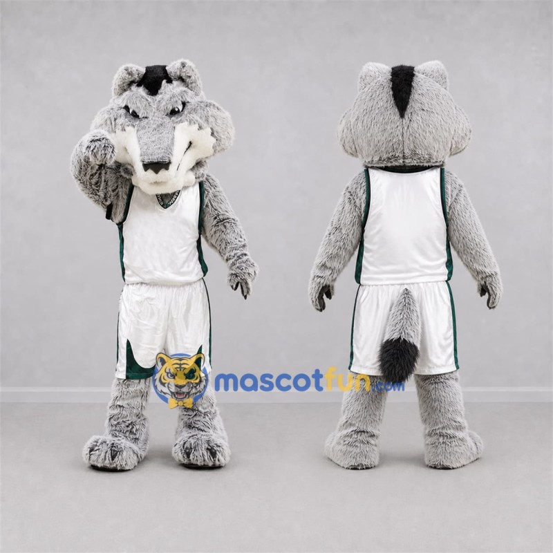 Custom Gray and White Wolf Mascot Costume Adult Full Body Suit for Sports Events Custom Gray and White Wolf Mascot Costume Adult Full Body Suit for Sports Events