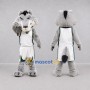 Custom Gray and White Wolf Mascot Costume Adult Full Body Suit for Sports Events