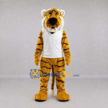 Custom Yellow and White Tiger Mascot Costume Adult Full Body Suit for Sports Events Custom Yellow and White Tiger Mascot Costume Adult Full Body Suit for Sports Events