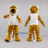 Custom Yellow and White Tiger Mascot Costume Adult Full Body Suit for Sports Events