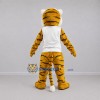 Custom Yellow and White Tiger Mascot Costume Adult Full Body Suit for Sports Events