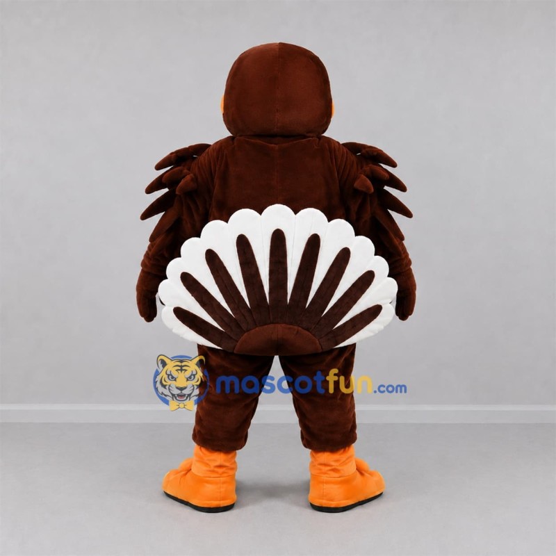 Custom Brown and Orange Turkey Mascot Costume Adult Full Body Suit for Thanksgiving Events Custom Brown and Orange Turkey Mascot Costume Adult Full Body Suit for Thanksgiving Events