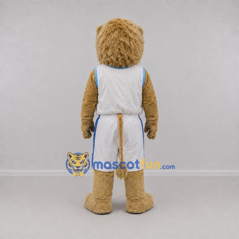Custom Tan and White Lion Mascot Costume Adult Full Body Suit for Sports Events Custom Tan and White Lion Mascot Costume Adult Full Body Suit for Sports Events