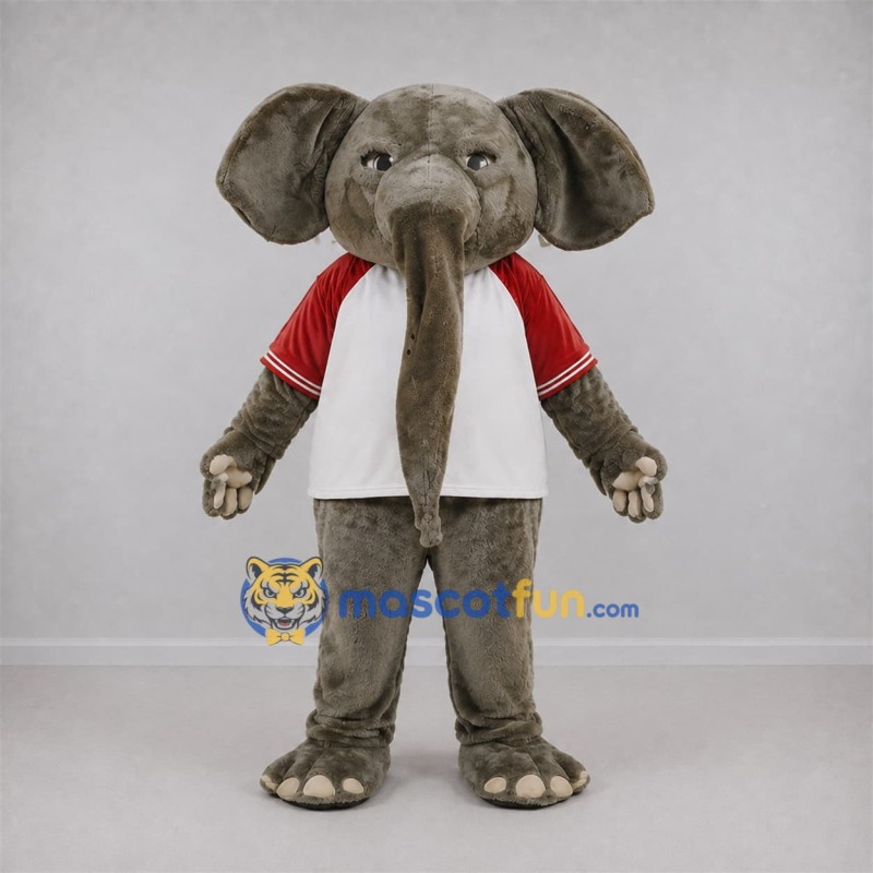 Custom Gray and White Elephant Mascot Costume Adult Full Body Suit for Sports Events Custom Gray and White Elephant Mascot Costume Adult Full Body Suit for Sports Events
