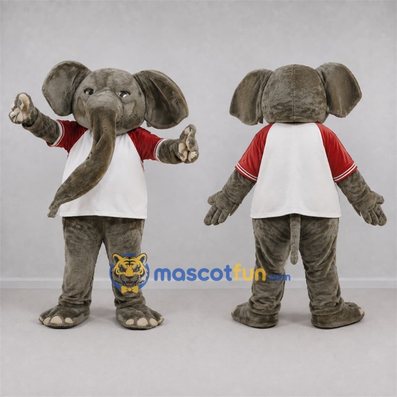Custom Gray and White Elephant Mascot Costume Adult Full Body Suit for Sports Events Custom Gray and White Elephant Mascot Costume Adult Full Body Suit for Sports Events