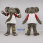 Custom Gray and White Elephant Mascot Costume Adult Full Body Suit for Sports Events