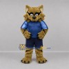 Custom Tan and Blue Wildcat Mascot Costume Adult Full Body Suit for Sports Events