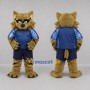 Custom Tan and Blue Wildcat Mascot Costume Adult Full Body Suit for Sports Events
