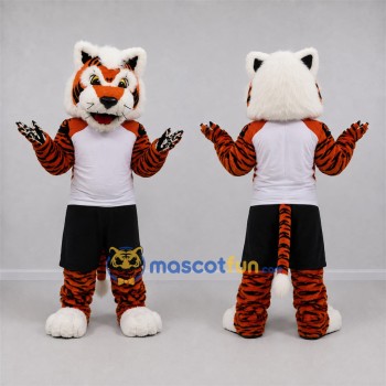 Custom Orange and White Tiger Mascot Costume Adult Full Body Suit for Sports Events