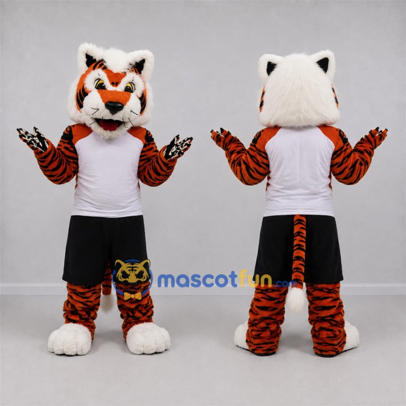 Custom Orange and White Tiger Mascot Costume Adult Full Body Suit for Sports Events
