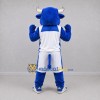 Custom Blue and White Bull Mascot Costume Adult Full Body Suit for Sports Events