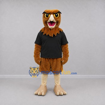 Custom Brown and Black Owl Mascot Costume Adult Full Body Suit for School Events