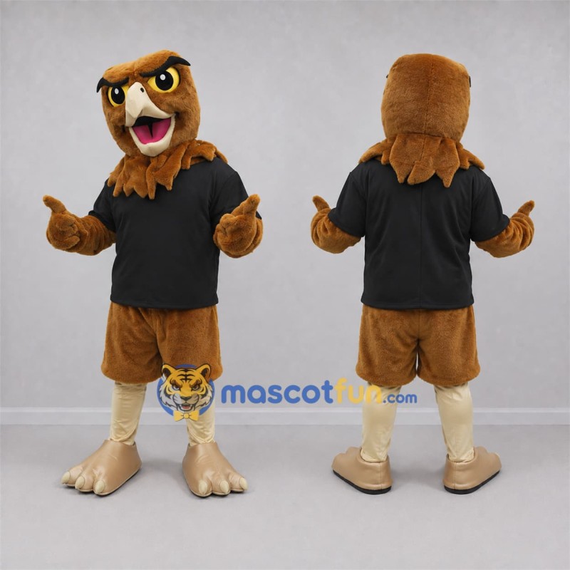 Custom Brown and Black Owl Mascot Costume Adult Full Body Suit for School Events Custom Brown and Black Owl Mascot Costume Adult Full Body Suit for School Events