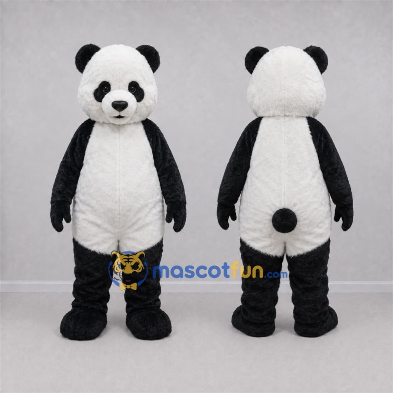 Custom Black and White Panda Mascot Costume Adult Full Body Suit for Wildlife Events Custom Black and White Panda Mascot Costume Adult Full Body Suit for Wildlife Events