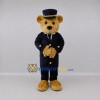 Custom Tan and Navy Blue Gentleman Bear Mascot Costume Adult Full Body Suit for Formal Events Custom Tan and Navy Blue Gentleman Bear Mascot Costume Adult Full Body Suit for Formal Events