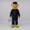 Custom Tan and Navy Blue Gentleman Bear Mascot Costume Adult Full Body Suit for Formal Events Custom Tan and Navy Blue Gentleman Bear Mascot Costume Adult Full Body Suit for Formal Events