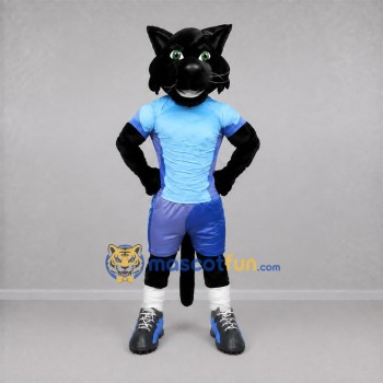 Custom Black and Blue Cat Mascot Costume Adult Full Body Suit for Sports Events Custom Black and Blue Cat Mascot Costume Adult Full Body Suit for Sports Events