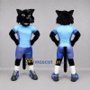 Custom Black and Blue Cat Mascot Costume Adult Full Body Suit for Sports Events Custom Black and Blue Cat Mascot Costume Adult Full Body Suit for Sports Events