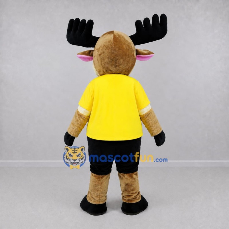 Custom Brown and Yellow Moose Mascot Costume Adult Full Body Suit for Sports Events Custom Brown and Yellow Moose Mascot Costume Adult Full Body Suit for Sports Events