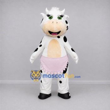 Custom White and Pink Cow Mascot Costume Adult Full Body Suit for Farm Events Custom White and Pink Cow Mascot Costume Adult Full Body Suit for Farm Events