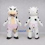 Custom White and Pink Cow Mascot Costume Adult Full Body Suit for Farm Events