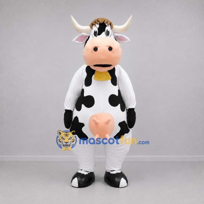 Custom Black and White Cow Mascot Costume Adult Full Body Suit for Farm Events Custom Black and White Cow Mascot Costume Adult Full Body Suit for Farm Events