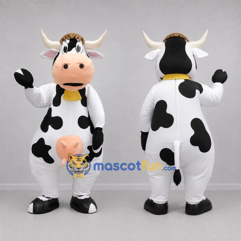 Custom Black and White Cow Mascot Costume Adult Full Body Suit for Farm Events Custom Black and White Cow Mascot Costume Adult Full Body Suit for Farm Events