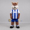 Custom Brown and Blue Fox Mascot Costume Adult Full Body Suit for Soccer Games Custom Brown and Blue Fox Mascot Costume Adult Full Body Suit for Soccer Games