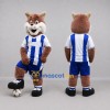Custom Brown and Blue Fox Mascot Costume Adult Full Body Suit for Soccer Games Custom Brown and Blue Fox Mascot Costume Adult Full Body Suit for Soccer Games