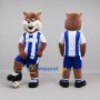 Custom Brown and Blue Fox Mascot Costume Adult Full Body Suit for Soccer Games