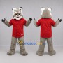 Custom Gray and Red Lynx Mascot Costume Adult Full Body Suit for Sports Events