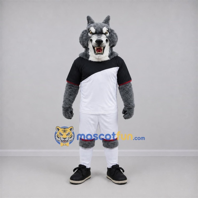 Custom Gray and White Wolf Mascot Costume Adult Full Body Suit for Sports Events Custom Gray and White Wolf Mascot Costume Adult Full Body Suit for Sports Events