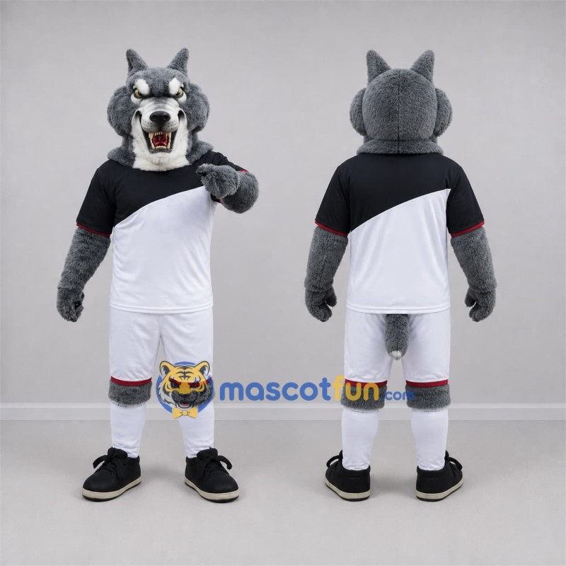 Custom Gray and White Wolf Mascot Costume Adult Full Body Suit for Sports Events Custom Gray and White Wolf Mascot Costume Adult Full Body Suit for Sports Events