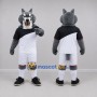 Custom Gray and White Wolf Mascot Costume Adult Full Body Suit for Sports Events