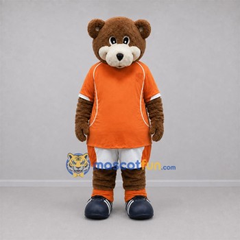 Custom Brown and Orange Bear Mascot Costume Adult Full Body Suit for Sports Events