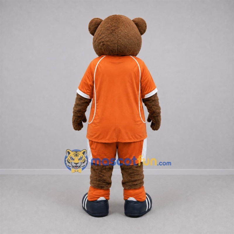 Custom Brown and Orange Bear Mascot Costume Adult Full Body Suit for Sports Events Custom Brown and Orange Bear Mascot Costume Adult Full Body Suit for Sports Events