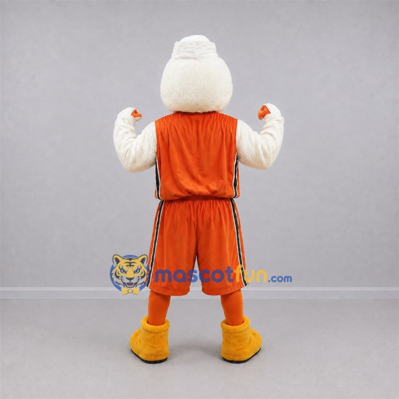 Custom White and Orange Duck Mascot Costume Adult Full Body Suit for Sports Events Custom White and Orange Duck Mascot Costume Adult Full Body Suit for Sports Events