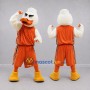Custom White and Orange Duck Mascot Costume Adult Full Body Suit for Sports Events