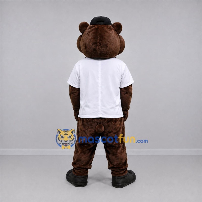 Custom Brown and White Bear Mascot Costume Adult Full Body Suit for Baseball Games Custom Brown and White Bear Mascot Costume Adult Full Body Suit for Baseball Games