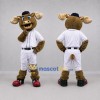 Custom Brown and White Moose Mascot Costume Adult Full Body Suit for Baseball Games Custom Brown and White Moose Mascot Costume Adult Full Body Suit for Baseball Games