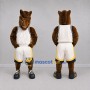 Custom Brown and White Horse Mascot Costume Adult Full Body Suit for Sports Events