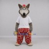 Custom Gray and Red Wolf Mascot Costume Adult Full Body Suit for School Events Custom Gray and Red Wolf Mascot Costume Adult Full Body Suit for School Events