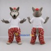 Custom Gray and Red Wolf Mascot Costume Adult Full Body Suit for School Events Custom Gray and Red Wolf Mascot Costume Adult Full Body Suit for School Events