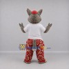Custom Gray and Red Wolf Mascot Costume Adult Full Body Suit for School Events Custom Gray and Red Wolf Mascot Costume Adult Full Body Suit for School Events