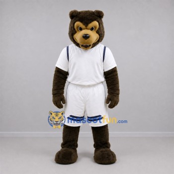 Custom Brown and White Bear Mascot Costume Adult Full Body Suit for Sports Events