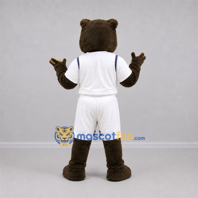 Custom Brown and White Bear Mascot Costume Adult Full Body Suit for Sports Events Custom Brown and White Bear Mascot Costume Adult Full Body Suit for Sports Events